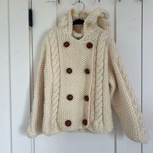 Cozy Cream Knit Hooded Sweater
